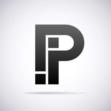 Vektör logo için mektup P. tasarım şablonu