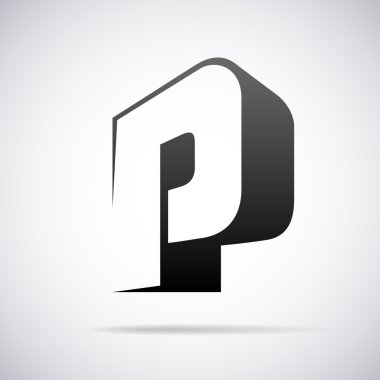Vektör logo için mektup P. tasarım şablonu