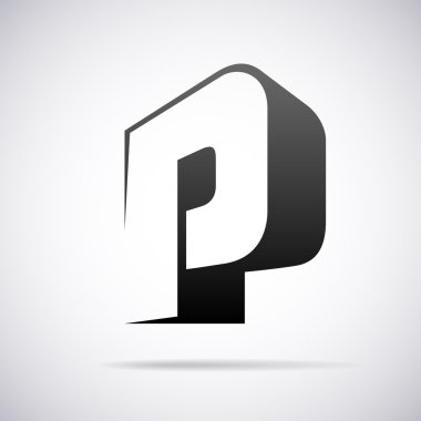 Vector logo for letter P. Design template clipart
