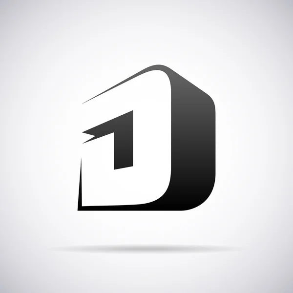 Logo vectorial para letra D. Plantilla de diseño — Vector de stock