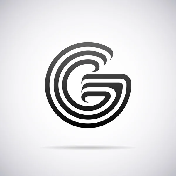 Logo vectorial para letra G. Plantilla de diseño — Vector de stock