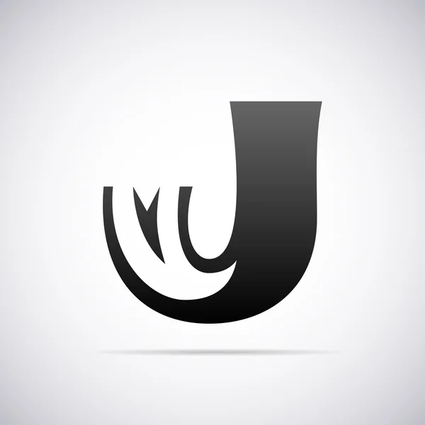 Vector logo for letter J. Design template — Stock Vector