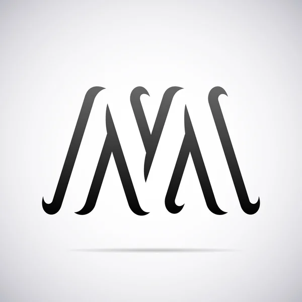 Logotipo do vetor para a letra M. Modelo de design — Vetor de Stock