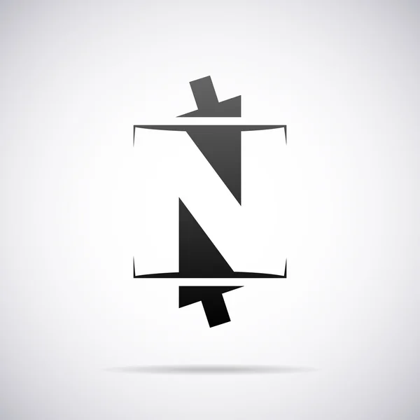 Vector logo for letter N. Design template — Stock Vector