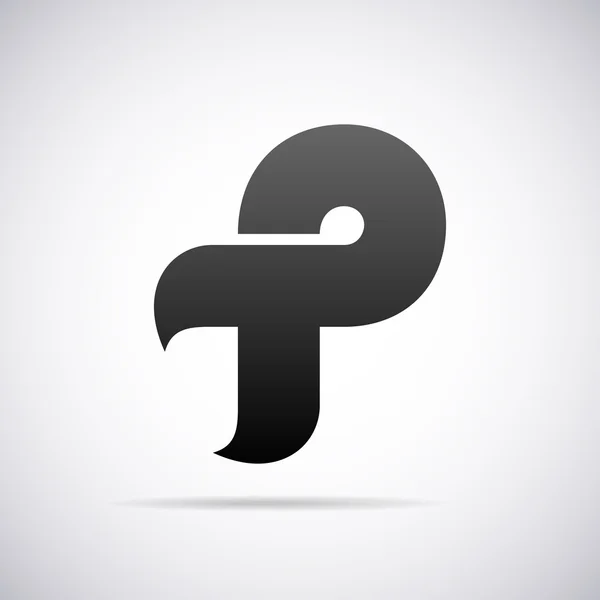 Logo vectorial para letra P. Plantilla de diseño — Vector de stock