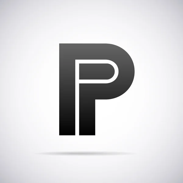 Logo vectorial para letra P. Plantilla de diseño — Vector de stock