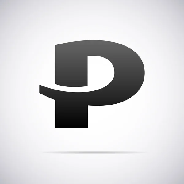 Logo vectorial para letra P. Plantilla de diseño — Vector de stock