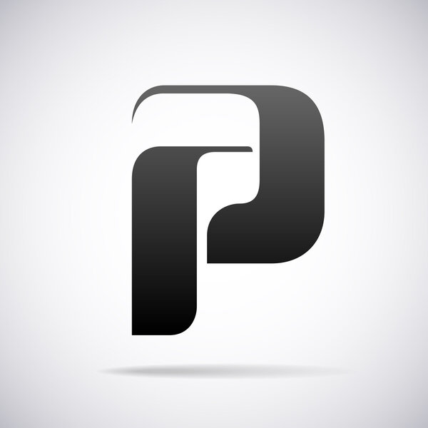 Vector logo for letter P. Design template