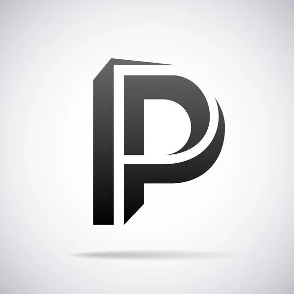 Vector logo for letter P. Design template — Stock Vector