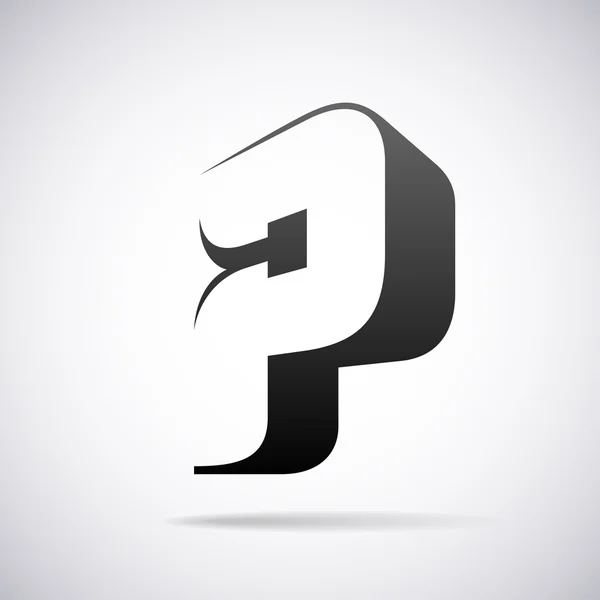 Logo vectorial para letra P. Plantilla de diseño — Vector de stock