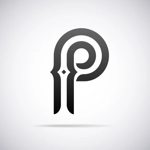Vector logo for letter P. Design template — Stock Vector