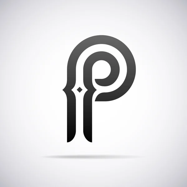 Logo vectorial para letra P. Plantilla de diseño — Vector de stock