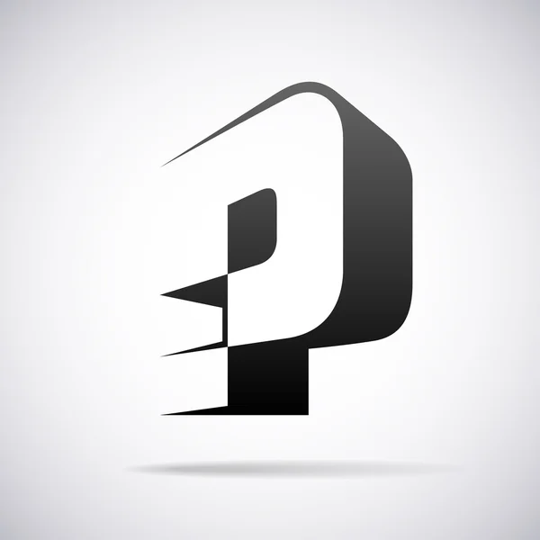 Logo vectorial para letra P. Plantilla de diseño — Vector de stock