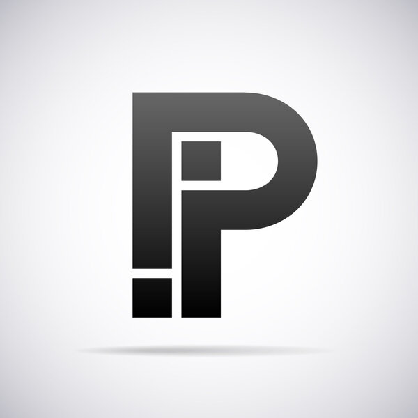 Vector logo for letter P. Design template