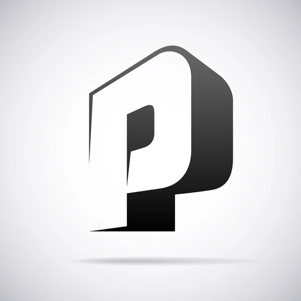 Logo vectorial para letra P. Plantilla de diseño — Vector de stock