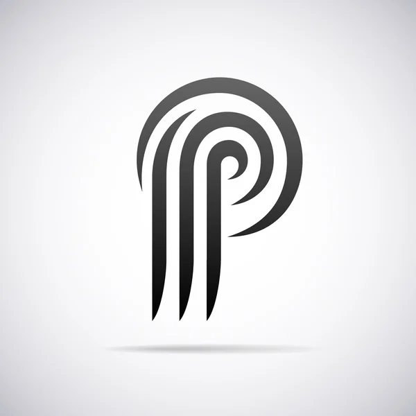 Logo vectorial para letra P. Plantilla de diseño — Vector de stock