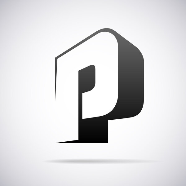 Vector logo for letter P. Design template