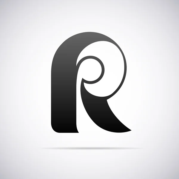 Logo vectorial para letra R. Plantilla de diseño — Archivo Imágenes Vectoriales