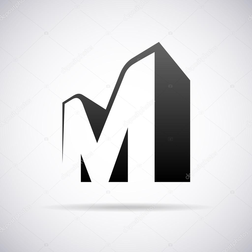 Vector logo for letter M. Design template