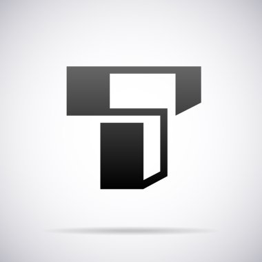 Vektör logo için harf T. tasarım şablonu