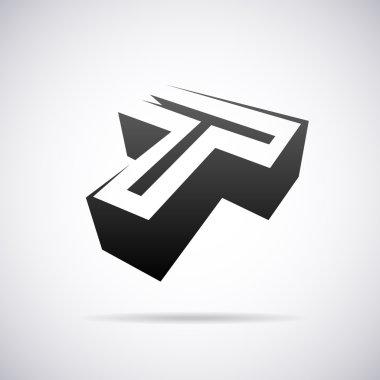 Vektör logo için harf T. tasarım şablonu
