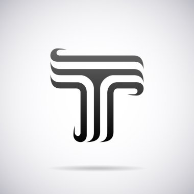 Vektör logo için harf T. tasarım şablonu