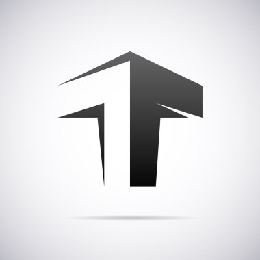 Vektör logo için harf T. tasarım şablonu