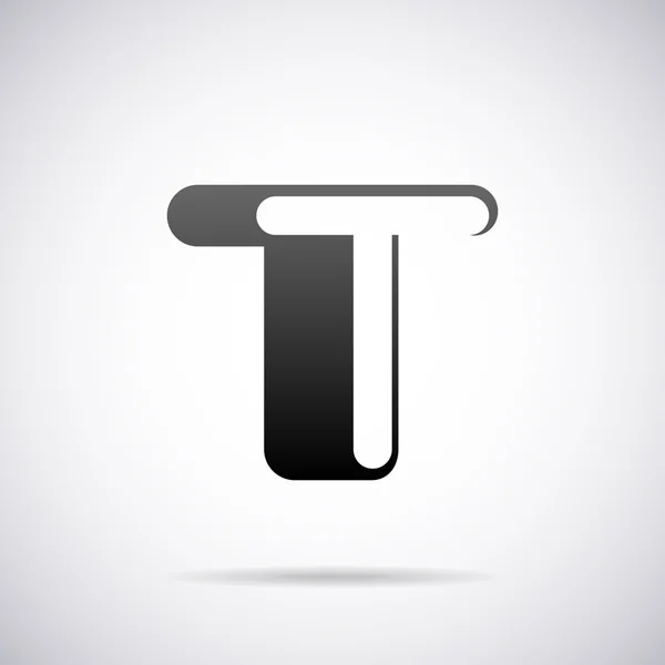 Vektor logo levél T. tervezősablon — Stock Vector