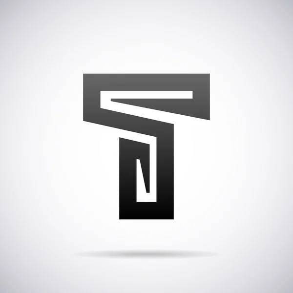 Logo vectorial para letra T. Plantilla de diseño — Vector de stock