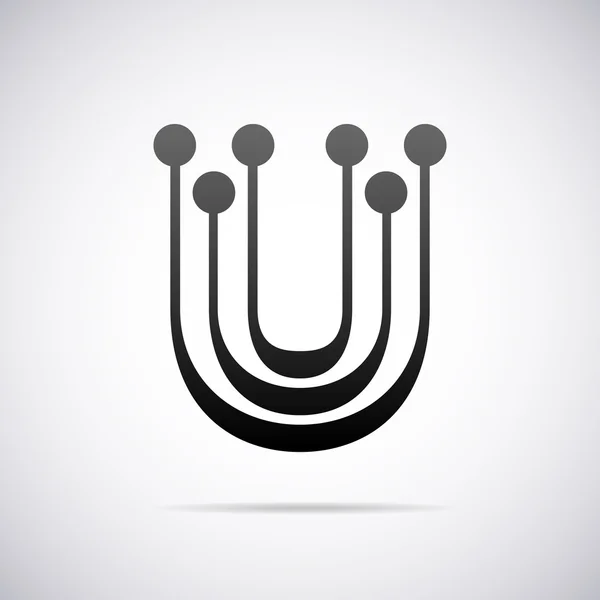 Logotipo do vetor para a letra U. Modelo de projeto — Vetor de Stock