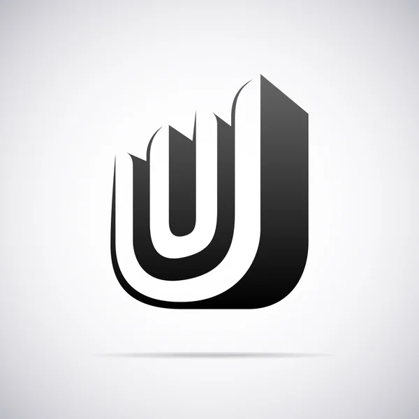 Vector logo for letter U. Design template — Stock Vector