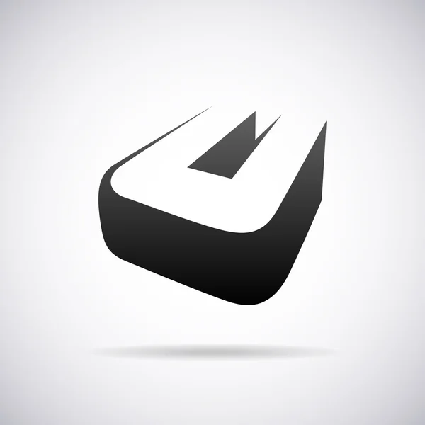 Vektor logo, levél U. tervezősablon — Stock Vector