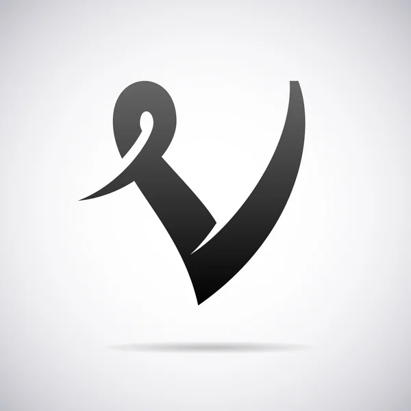 Vektor logo levél V. tervezősablon — Stock Vector