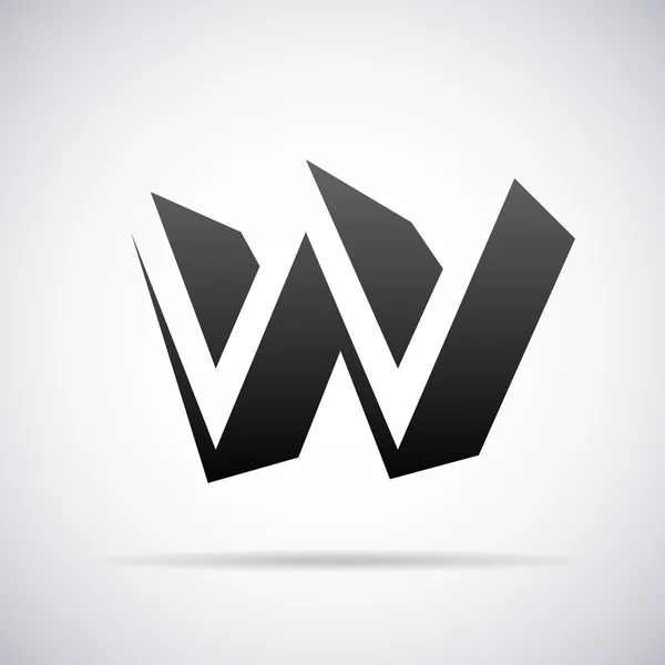 Wektor logo dla list szablon projektu W. — Wektor stockowy