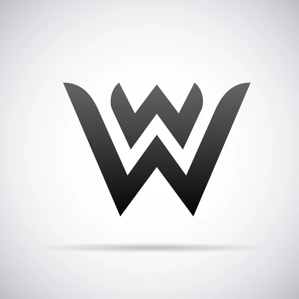 Wektor logo dla list szablon projektu W. — Wektor stockowy