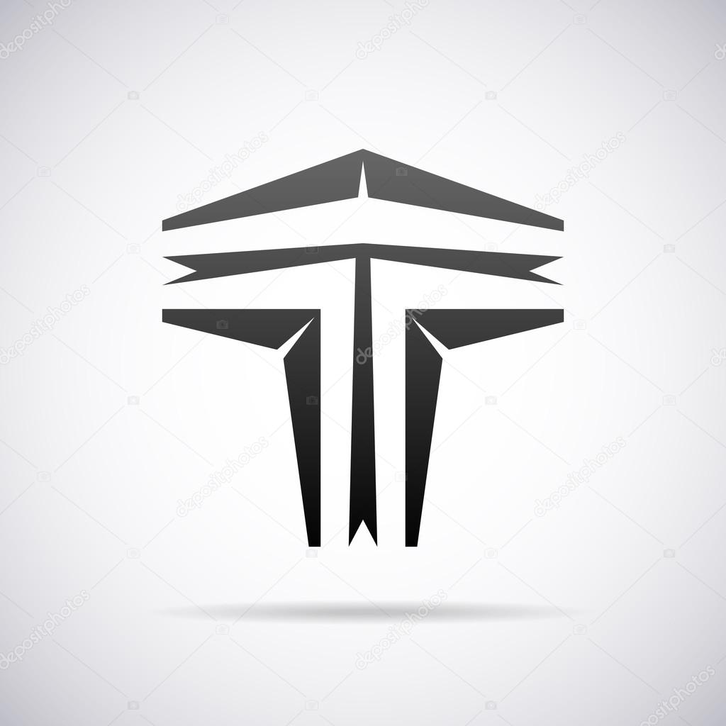 Vector logo for letter T. Design template