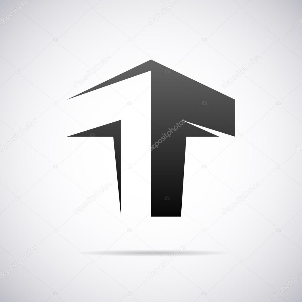 Vector logo for letter T. Design template