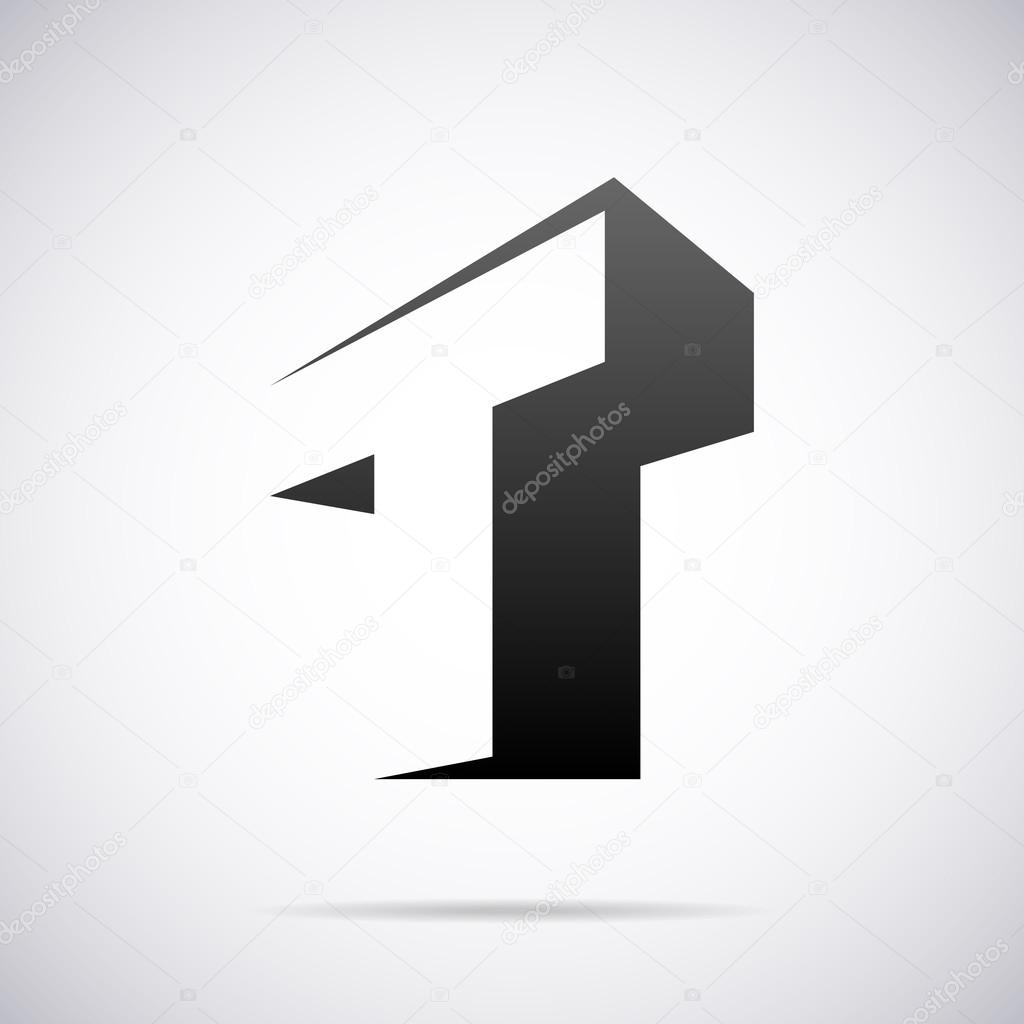 Vector logo for letter T. Design template