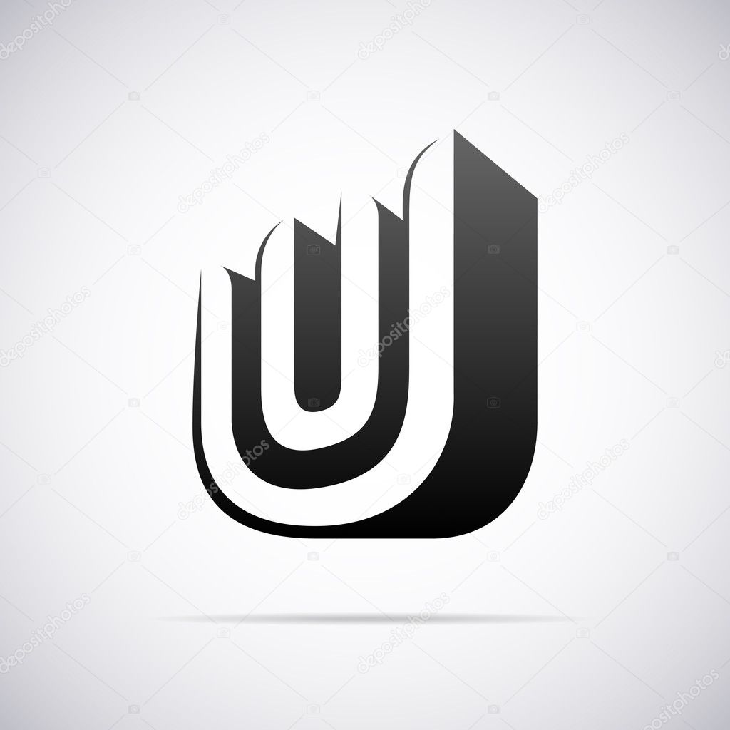 Vector logo for letter U. Design template