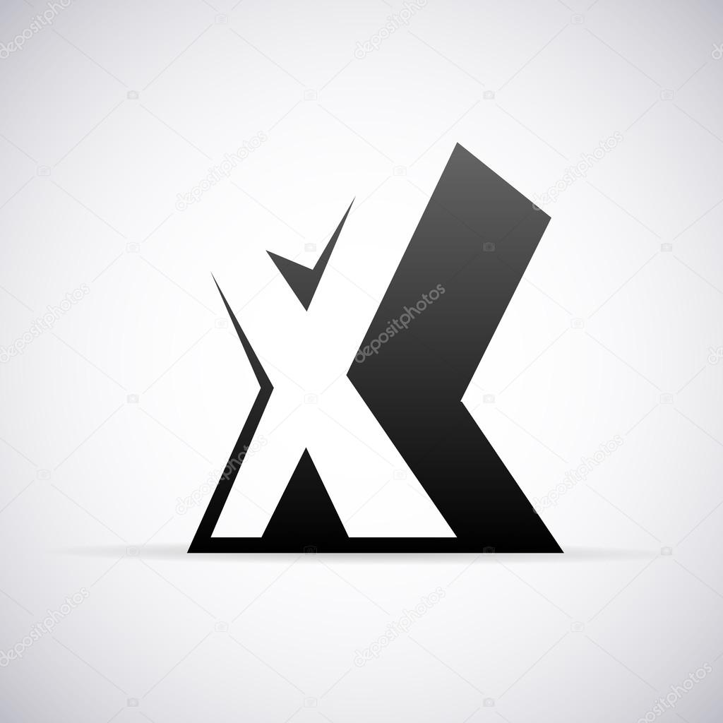 Vector logo for letter X. Design template