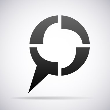 Vektör konuşma balonu simgesinin. Tasarım şablonu