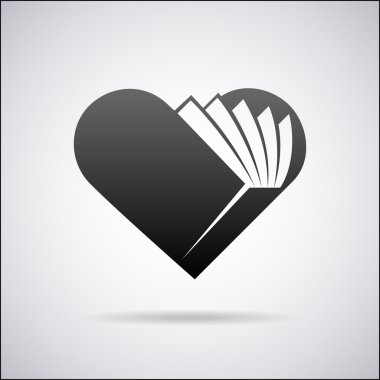 Vektör kalp logo tasarım şablonu
