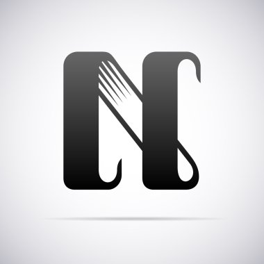 Vektör logo için mektup N. tasarım şablonu