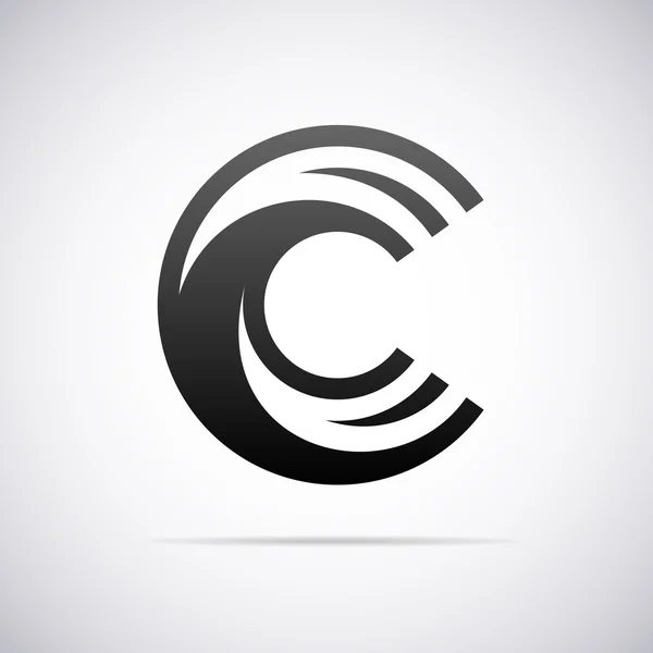 Logo vectorial para letra C. Plantilla de diseño — Vector de stock