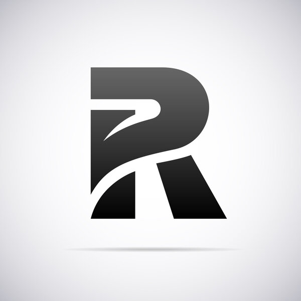 Vector logo for letter R. Design template