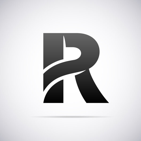 Vector logo for letter R. Design template