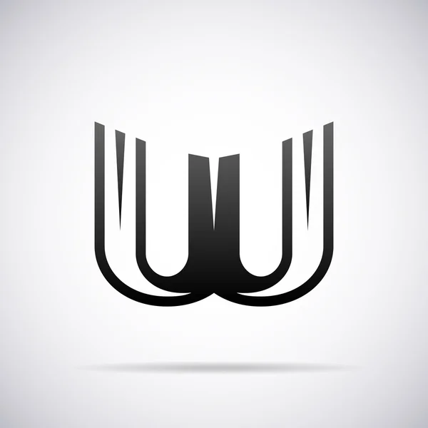 Векторный логотип для письма W. Шаблон дизайна — стоковый вектор