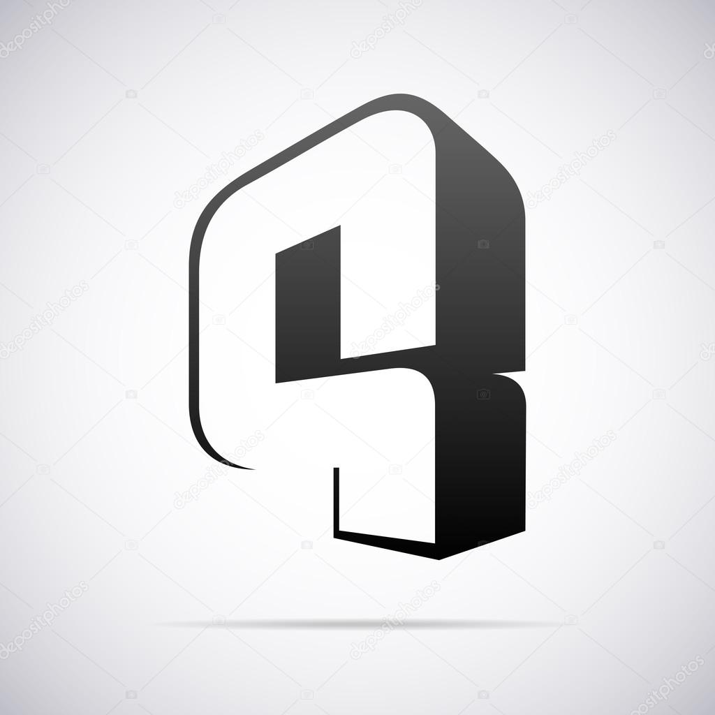 Vector logo for letter Q. Design template