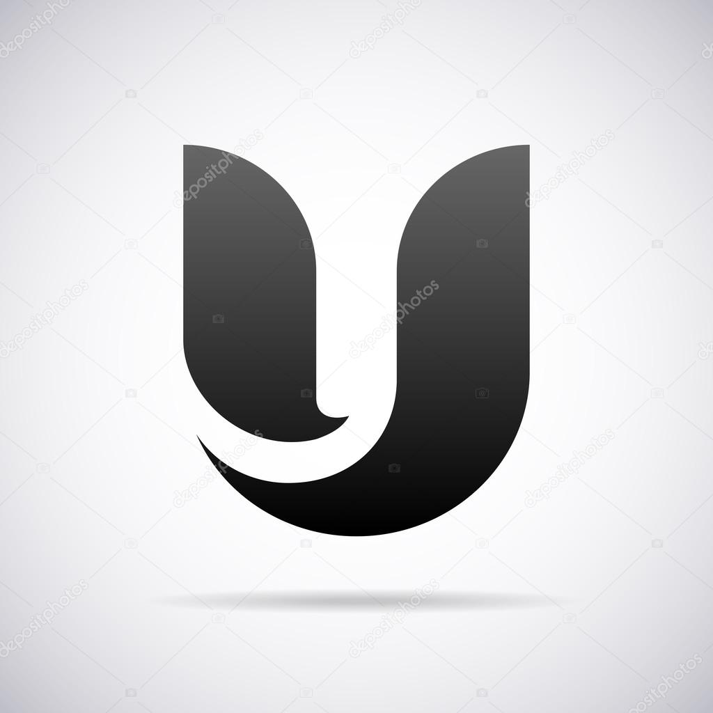 Vector logo for letter U. Design template