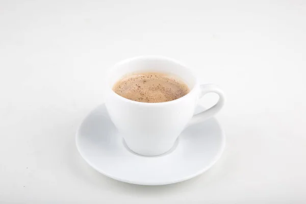 Piccola Tazza Cacao Sfondo Bianco Una Tazza Bianca — Foto Stock